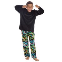 15C661: Boys Plush Top & Super Soft Printed Fleece Lounge Pant- Gaming (9-13 Years)